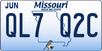 MO license plate QL7Q2C