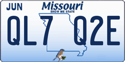 MO license plate QL7Q2E