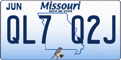 MO license plate QL7Q2J