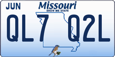 MO license plate QL7Q2L