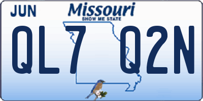 MO license plate QL7Q2N