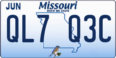 MO license plate QL7Q3C