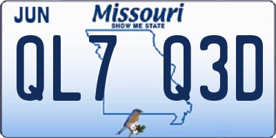MO license plate QL7Q3D