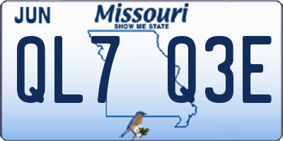 MO license plate QL7Q3E