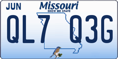 MO license plate QL7Q3G