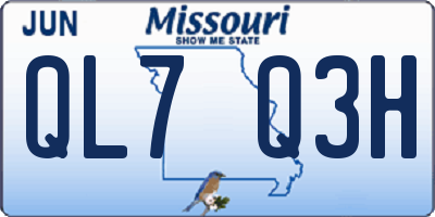 MO license plate QL7Q3H