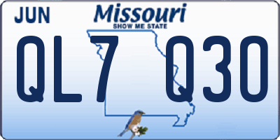MO license plate QL7Q3O