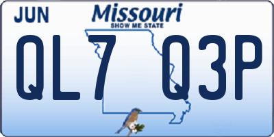 MO license plate QL7Q3P
