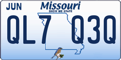 MO license plate QL7Q3Q