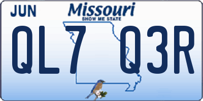 MO license plate QL7Q3R