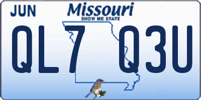 MO license plate QL7Q3U