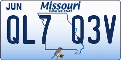 MO license plate QL7Q3V