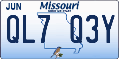 MO license plate QL7Q3Y