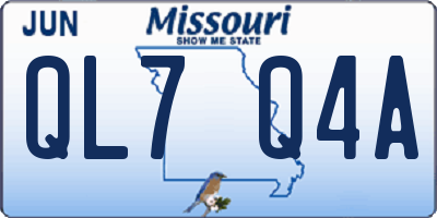 MO license plate QL7Q4A