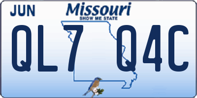 MO license plate QL7Q4C