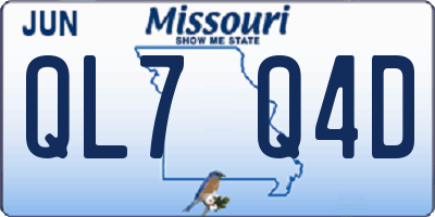 MO license plate QL7Q4D