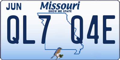 MO license plate QL7Q4E