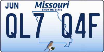 MO license plate QL7Q4F