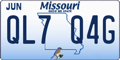 MO license plate QL7Q4G