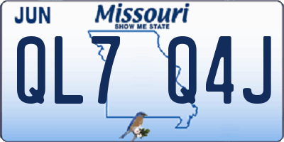 MO license plate QL7Q4J