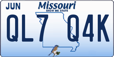MO license plate QL7Q4K