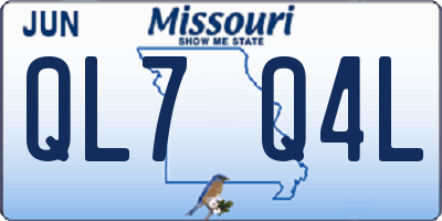 MO license plate QL7Q4L