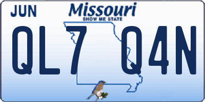 MO license plate QL7Q4N