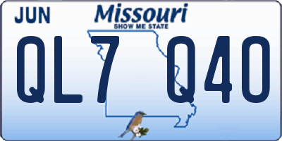 MO license plate QL7Q4O