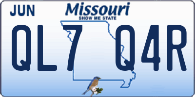 MO license plate QL7Q4R