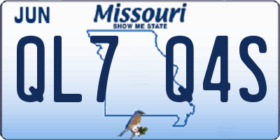 MO license plate QL7Q4S