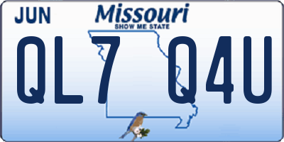 MO license plate QL7Q4U