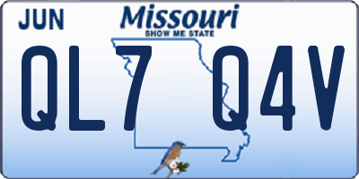 MO license plate QL7Q4V