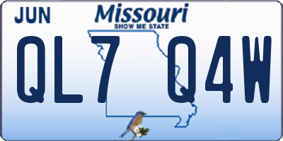 MO license plate QL7Q4W