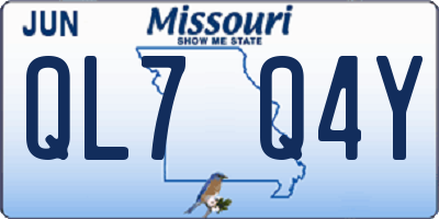 MO license plate QL7Q4Y