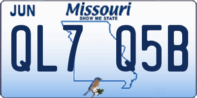 MO license plate QL7Q5B