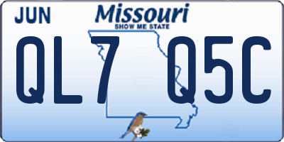 MO license plate QL7Q5C