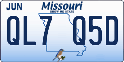MO license plate QL7Q5D