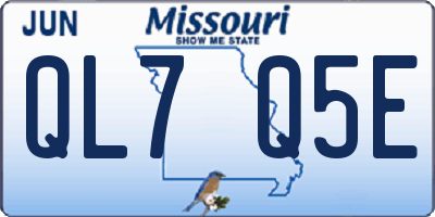 MO license plate QL7Q5E