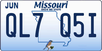 MO license plate QL7Q5I
