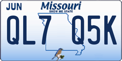 MO license plate QL7Q5K