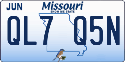 MO license plate QL7Q5N