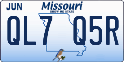 MO license plate QL7Q5R