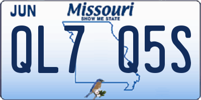MO license plate QL7Q5S