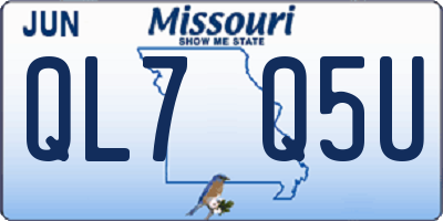 MO license plate QL7Q5U