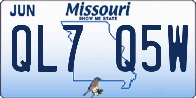 MO license plate QL7Q5W