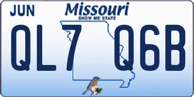 MO license plate QL7Q6B