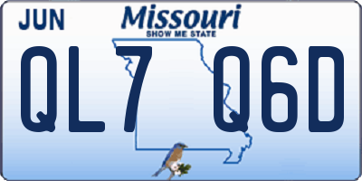 MO license plate QL7Q6D