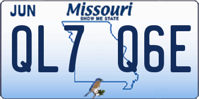 MO license plate QL7Q6E