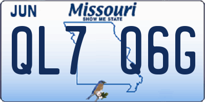 MO license plate QL7Q6G