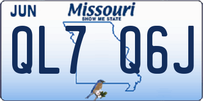 MO license plate QL7Q6J